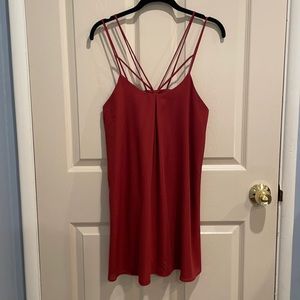 Burnt orange shift dress